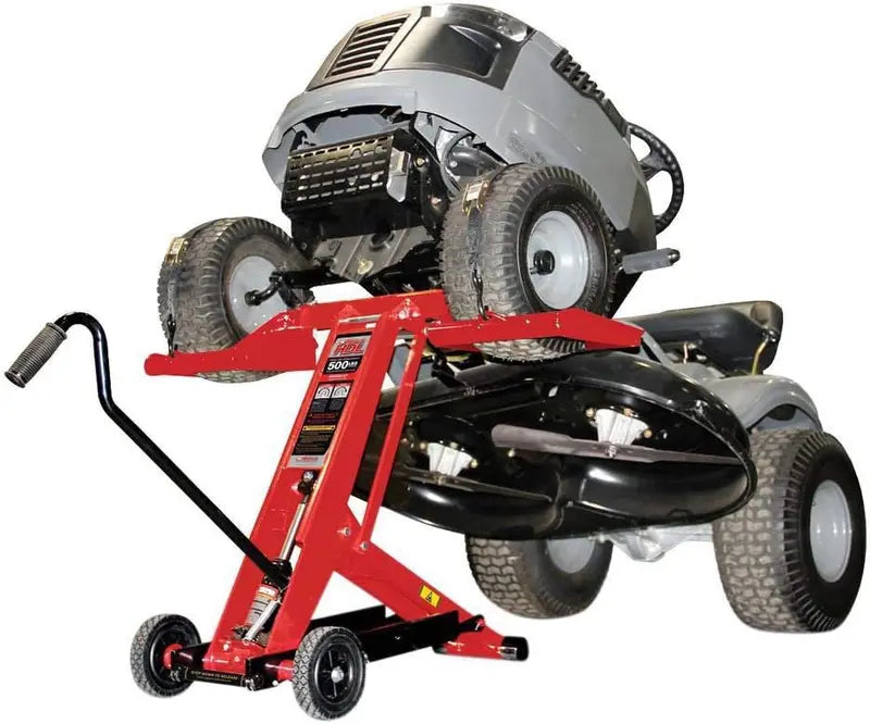 MoJack 500 HDL Hydraulic Lift Jack for Zero Turn Mowers  500lb Steel Capacity with Safety Lock