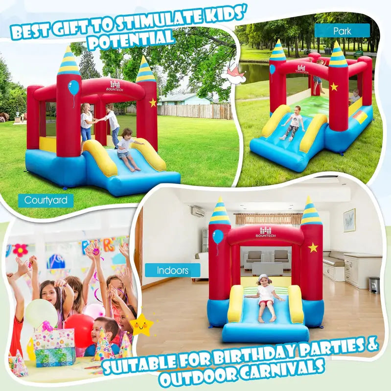 Costway Inflatable Bouncer for Kids  Indoor/Outdoor Jumping Castle with 480W High-Flow Blower & Safety Features