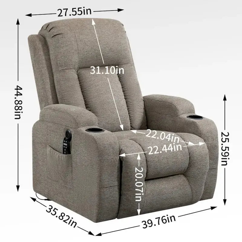 La-Z-Boy Power Lift Recliner with Single-Motor Massage, Heating, and USB Port