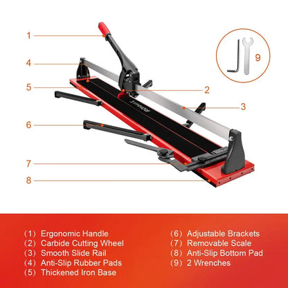 Professional 48-Inch Manual Tile Cutter for Ceramic, Porcelain, and Stone Flooring