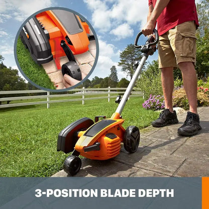 12-Amp 7.5-Inch Electric Lawn Edger & Trencher  Heavy-Duty Yard Tool in Orange and Black