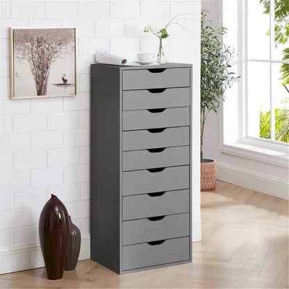 Wooden Lateral File Cabinet  Mobile Office Storage Unit with Locking Drawers