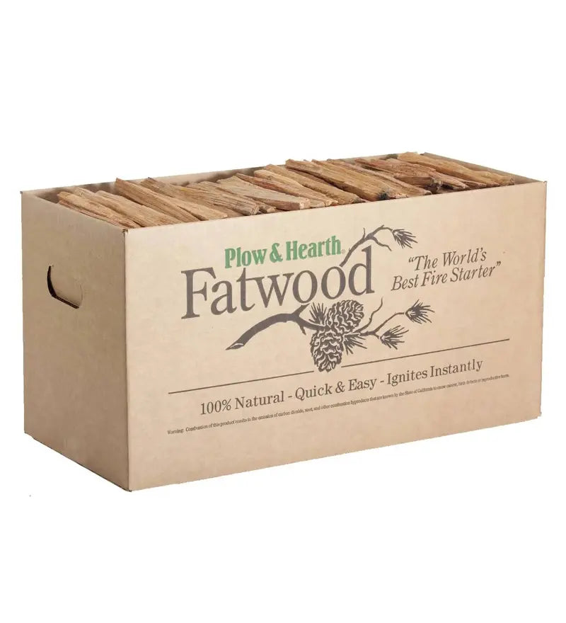 Plow & Hearth Fatwood Fire Starter Bundle  35 lb Box, Blacks & Grays