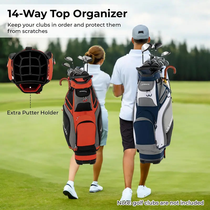 Lightweight 14-Way Golf Cart Bag with Full-Top Organizer Compartments