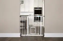 Carlson Extra Wide Walk Through Pet Gate with Small Pet Door, Pressure Mount Kit and Wall Mount Kit