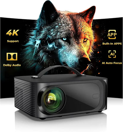 High-Brightness 4K Outdoor Projector: 3200 ANSI Lumens, AI Auto Focus, and Preloaded Smart Applications