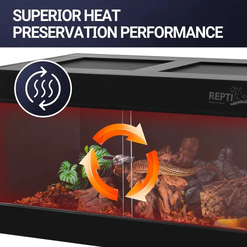 REPTIZOO 40-Gallon PVC Reptile Terrarium  36¡å x 18¡å x 18¡å Enclosure with Sliding Glass Front Door