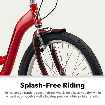 Schwinn Meridian Deluxe Adult Tricycle  Low-Step Aluminum Cruiser with 26-Inch Wheels and Adjustable Handlebars