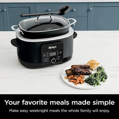 Ninja Slow Cooker 8.5QT  Dutch Oven Style Multi-Cooker with Steam Lid and Integrated Spoon