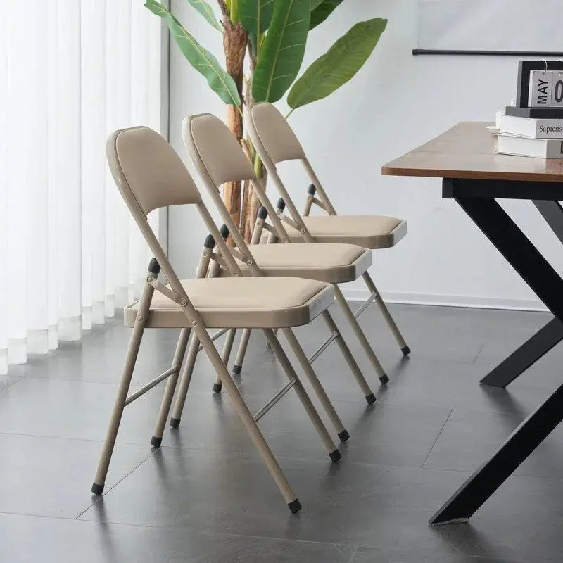 Elegant Foldable PVC-and-Iron Convention Chairs  Lightweight White Event Seating for Exhibitions