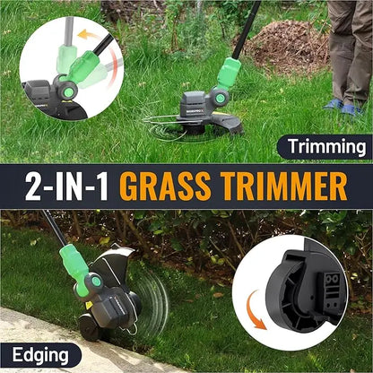 WORKPROX 20V 2-in-1 Cordless Lawn Edger & String Trimmer  Includes Two Replacement Spools