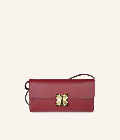 Hortensia Clutch | Bordeaux Lisse