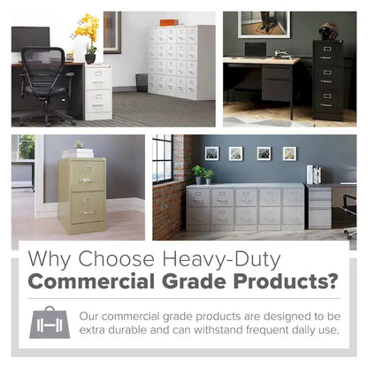 Hirsh Commercial 22D Letter-Sized Vertical File Cabinet  4-Drawer Steel Office Storage Unit