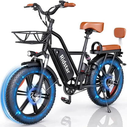 Bopzin 1000W Electric Fat-Tire Bike  48V 15Ah Removable Battery, 20″ x 4″ Tires