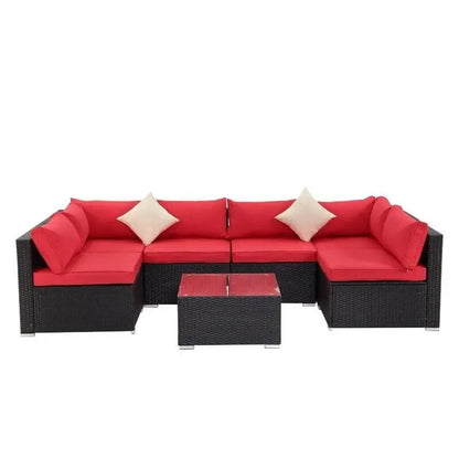 Moshannon Wicker 6-Person Outdoor Seating Set  Includes All-Weather Cushions