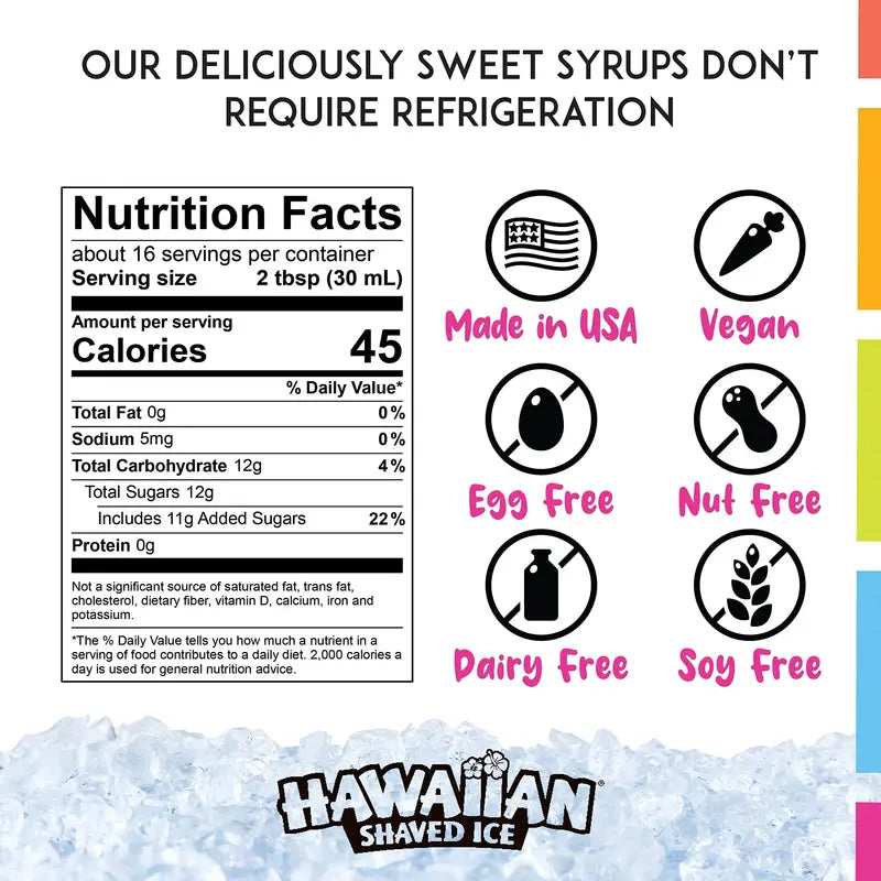 Hawaiian Shaved Ice S900A Electric Machine Kit with Syrups and Accessories for Snow Cones