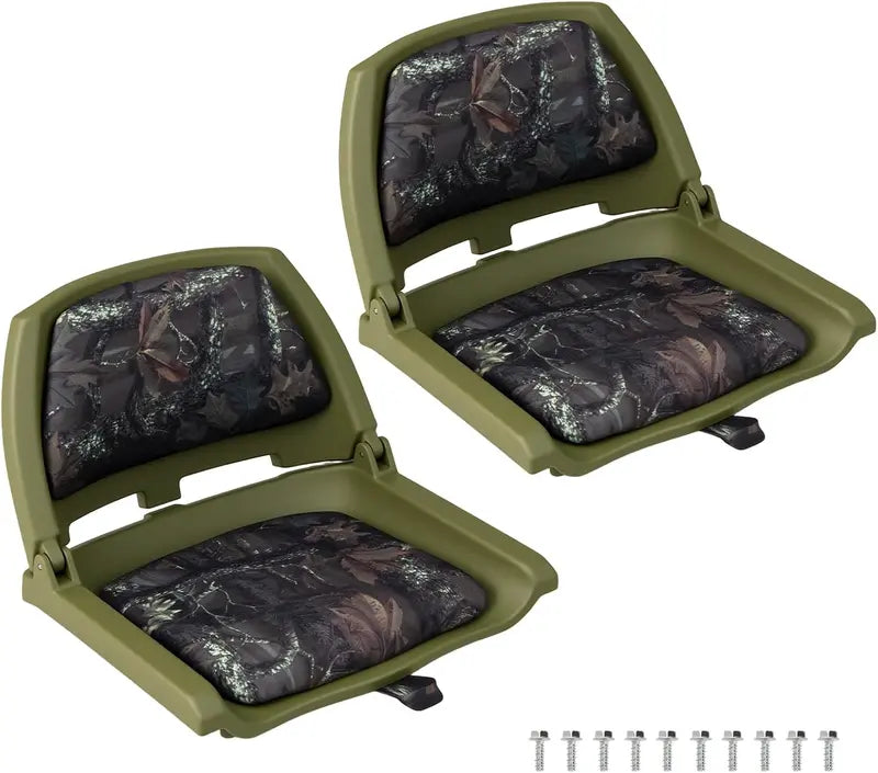 Low-Profile Molded Fishing Boat Chair  Marine-Grade PVC Cushion, Low-Back Design