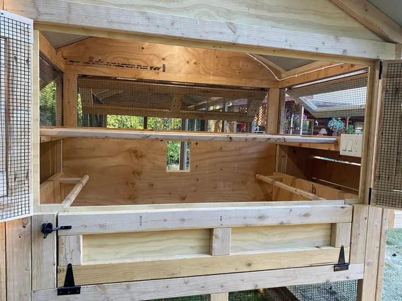 6 ft x 12 ft Walk-In Chicken Coop & Outdoor Poultry Run  7.5 ft Tall, Secure & Spacious Housing