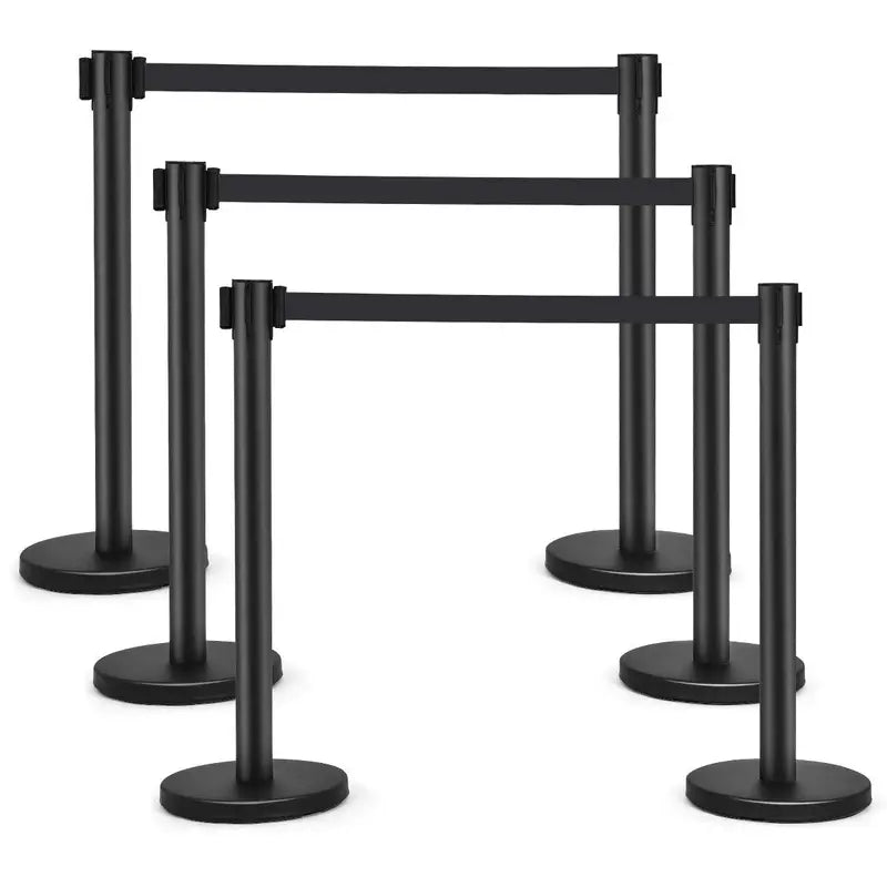 6-Piece Retractable Belt Stanchion Set for Crowd Management and Event Layouts