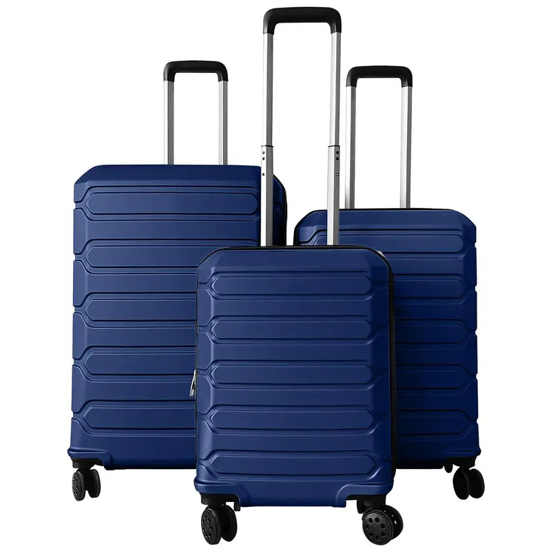 Lightweight 3-Piece Hardshell Spinner Luggage Set — 20/24/28 Inch (Classic Cross Stripe Design)