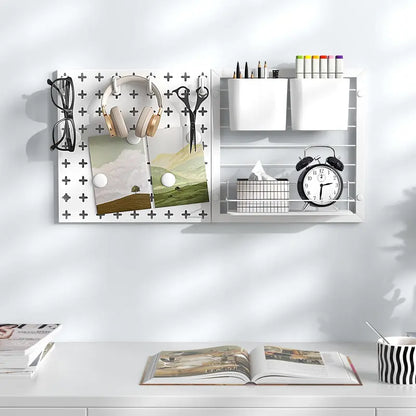 Modular Metal Pegboard Kit with Two Interlocking Panels & Mounting Hardware
