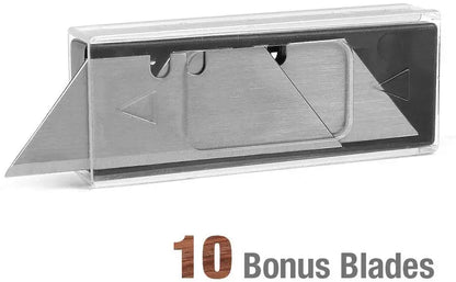 WORKPRO Heavy-Duty Folding Utility Knife with Wood Handle