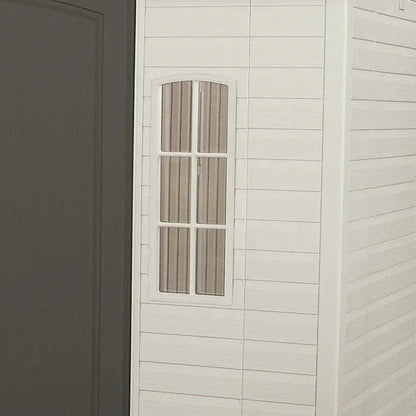10 ft. x 8 ft. Side-Entry Plastic Storage Shed  Compact Outdoor Utility Shed