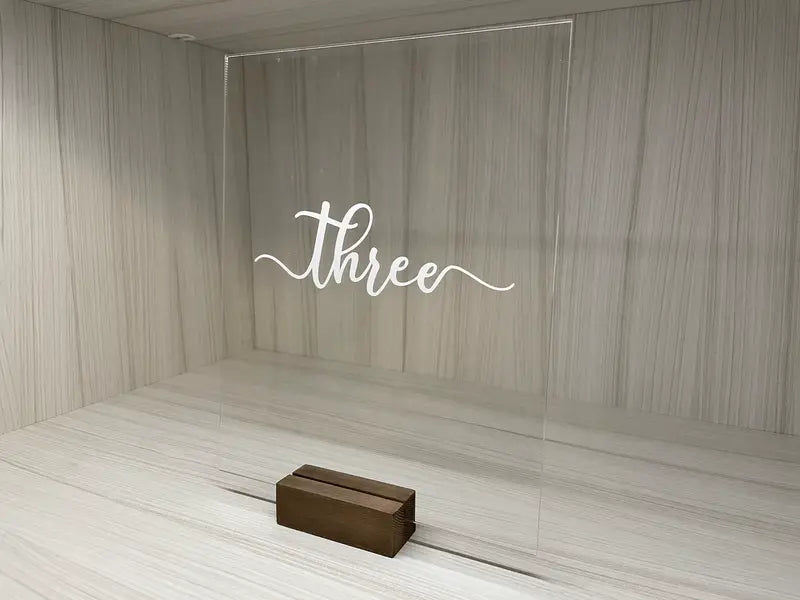Modern Acrylic Table Number Signs for Events