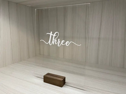 Modern Acrylic Table Number Signs for Events