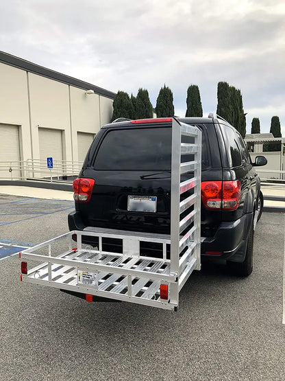 Heavy-Duty Aluminum Hitch-Mount Cargo Carrier — 47-Inch Loading Ramp, Class III/IV Rated