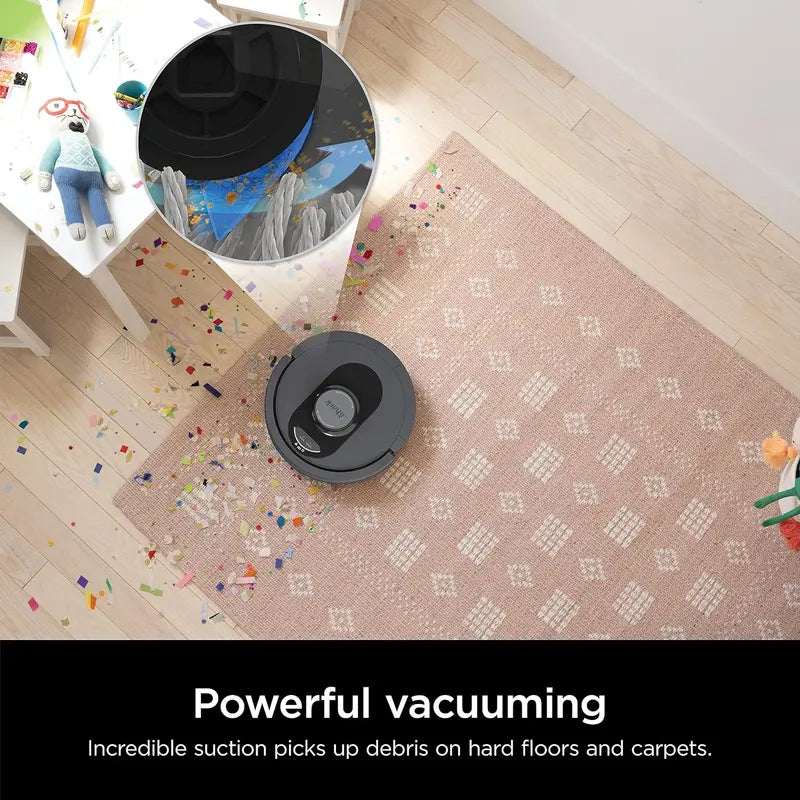 Cool Grey Voice-Controlled Robot Vacuum  Matrix Clean Mapping, 60-Day Self-Empty Base & All-Surface Cleaning Performance