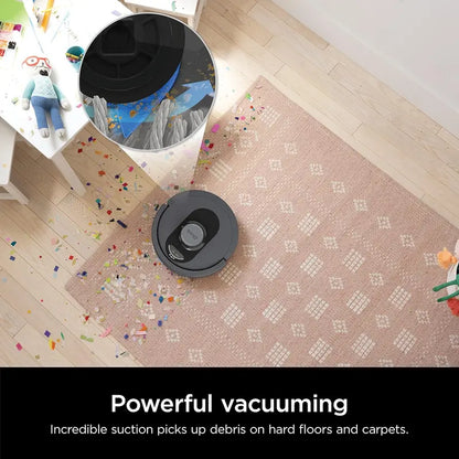 Cool Grey Voice-Controlled Robot Vacuum  Matrix Clean Mapping, 60-Day Self-Empty Base & All-Surface Cleaning Performance