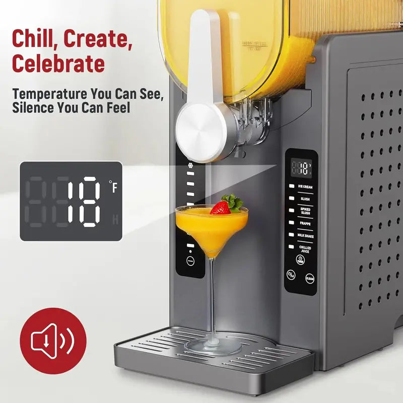 All-in-One Slushie Machine  No Ice Required, Real-Time Temperature Display, Auto-Clean Mode & Six Presets for Margaritas, Frappés, Smoothies & More