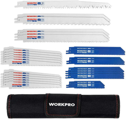 WORKPRO 32-Piece Reciprocating Saw Blade Set with Organizing Pouch