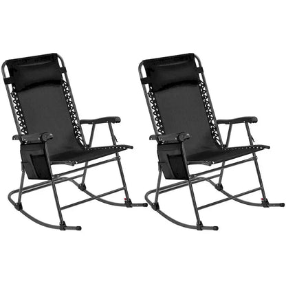Yaheetech Foldable Outdoor Rocking Chairs — Set of Two, 26-Inch Height
