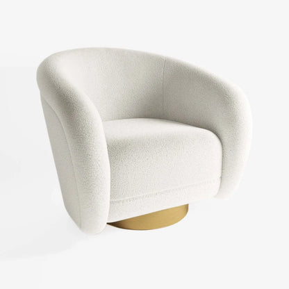 Fauteuil effet laine bouclée et laiton
