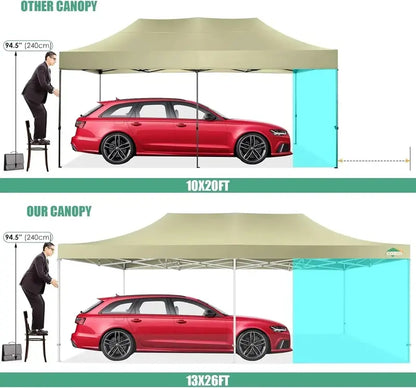 COBIZI 10×20 Pop-Up Canopy Tent  Heavy-Duty Commercial Grade with 6 Sidewalls for Weddings and Parties