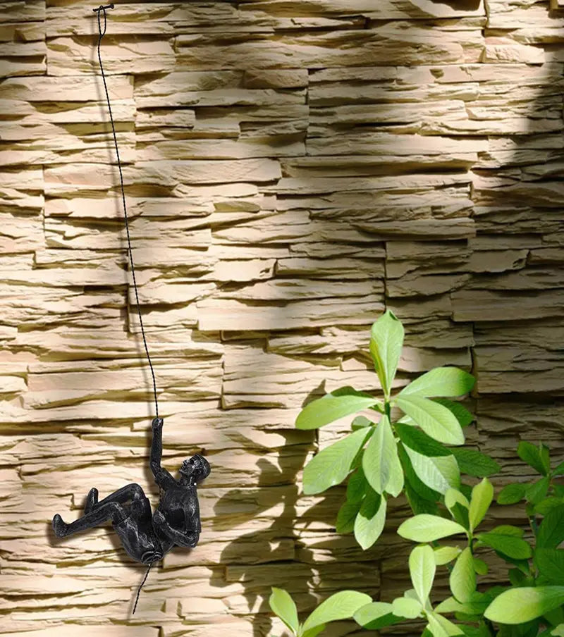 Contemporary Climbing Figure Wall Art  Minimalist Accent Piece