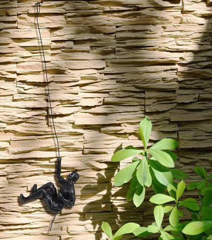 Contemporary Climbing Figure Wall Art  Minimalist Accent Piece