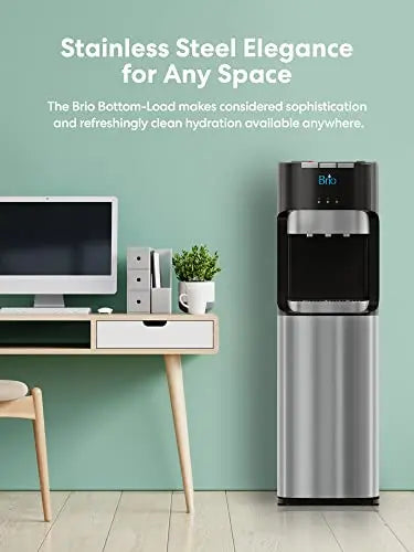Brio Bottom-Loading Water Cooler  Triple-Temperature Dispenser (Hot, Cold, Room Temp)