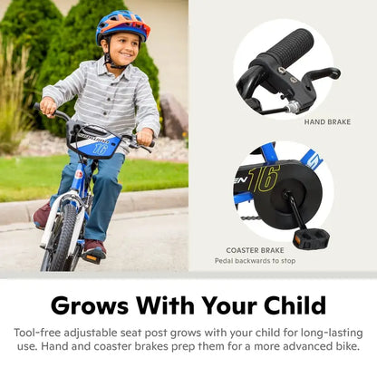 Schwinn Koen & Elm 16-Inch Kids BMX Bike, SmartStart Design, Adjustable Saddle, Training Wheels