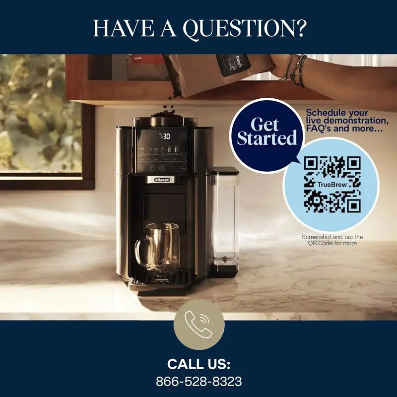 De’Longhi TrueBrew Drip Coffee Maker  Built-in Conical Burr Grinder, 6 Customizable Brew Sizes, 5 Specialty Profiles, Stainless Steel Finish