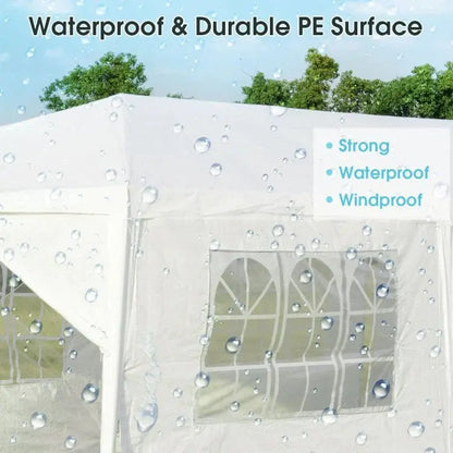 Premium 10×30 ft Pop-Up Canopy Tent with 8 Zippered Sidewalls  Heavy-Duty Outdoor Party Shelter for Events and Gatherings