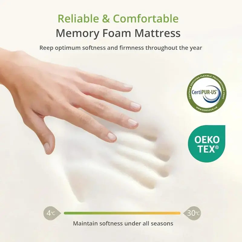 8-Inch Double Memory Foam Mattress  Balanced Medium-Firm Comfort for Everyday Sleep