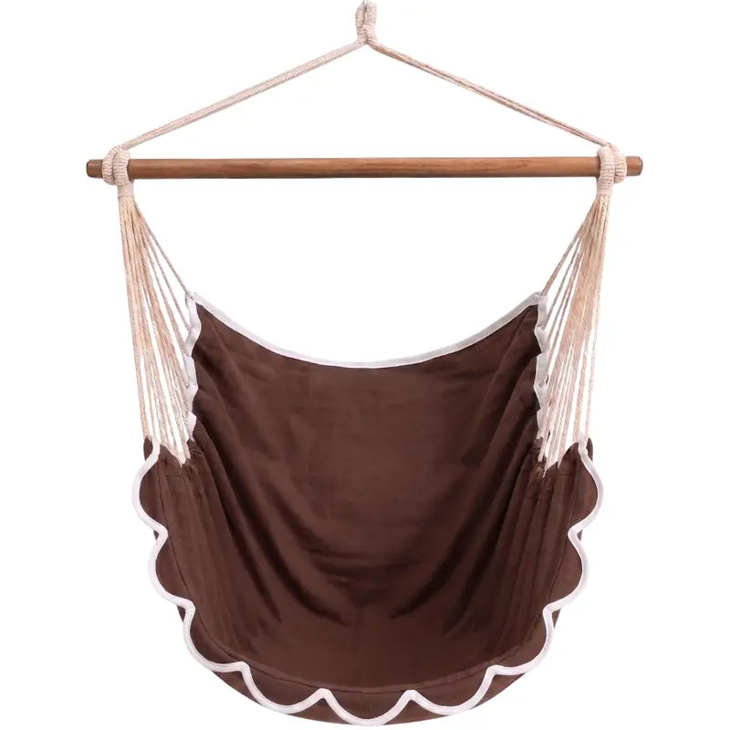 Durable Canvas Hammock Chair with Powder-Coated Steel Bar for Outdoor Use