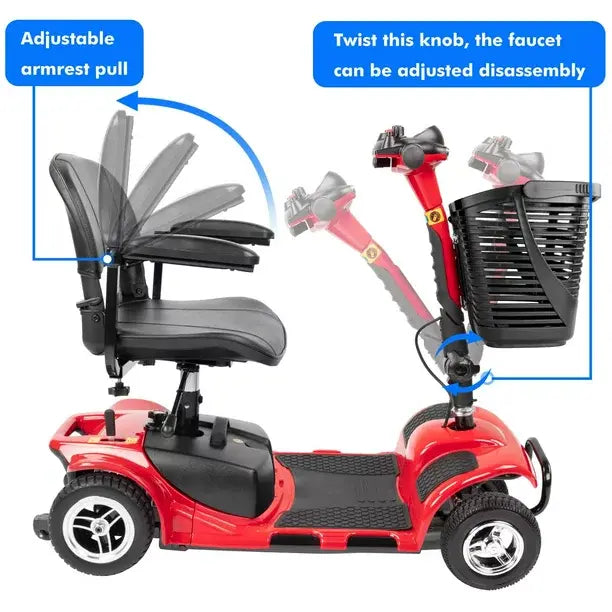 2025 UltraLite A898 Portable 4-Wheel Mobility Scooter  Lightweight Design, 14-Mile Range