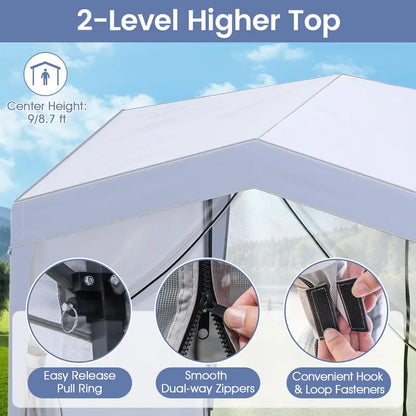 10 ft x 10 ft Removable-Sidewall Canopy Tent  UPF50+ Pop-Up Shelter with Mesh Netting