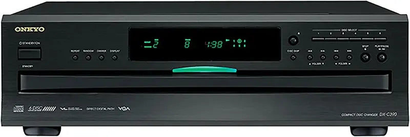 6-Disc CD Changer  Sleek Black Multi-Disc Audio Player for Home Entertainment Systems
