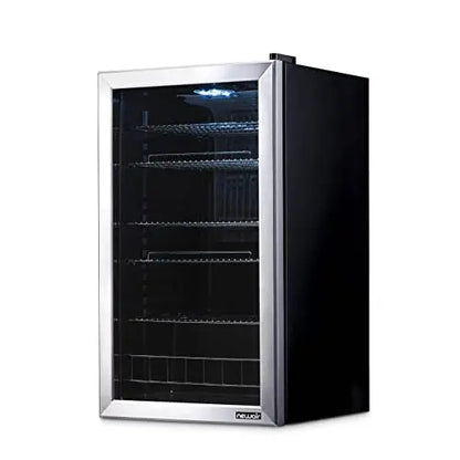 NewAir AB-1200 126-Can Mini Fridge with Reversible Glass Door & Stainless Steel Frame