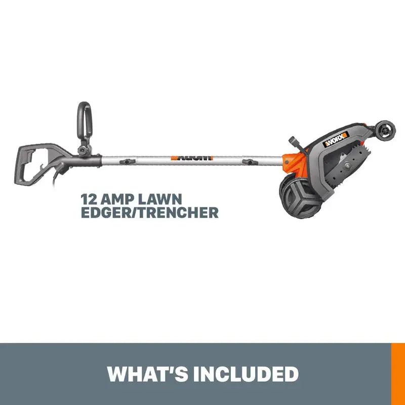 WORX WG896 12 Amp Electric Lawn Edger & Trencher, 7.5 Inch Blade, Adjustable Depth